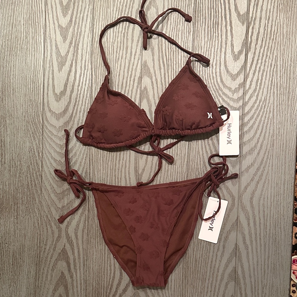 Hurley Women's Brown Triangle Bikini Set